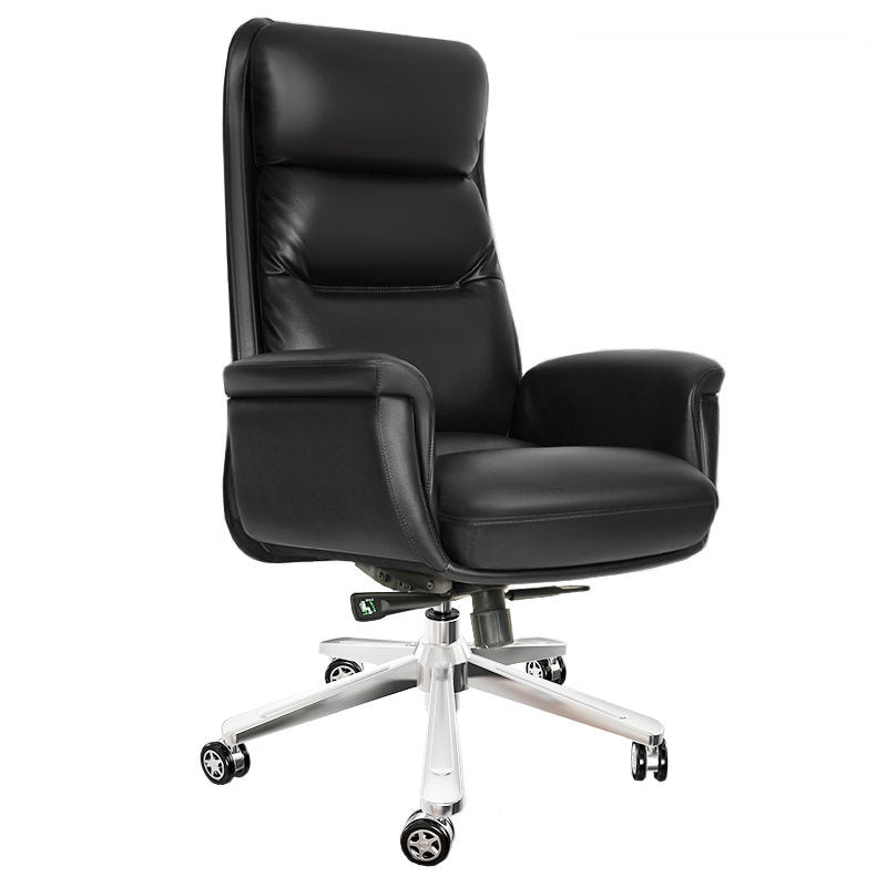 Contemporary Ergonomic Executive Leather Chair Tilt Mechanism High Back Chair Clearhalo 'furn' 'furn_office_chair' 'Furniture' 'furniture_office_chair' 'Office Chairs' 'Office Furniture' 'office_chair' 4992625