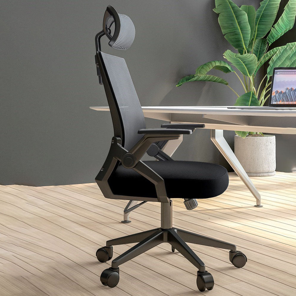 High Back Mesh Desk Chair Adjustable Arms Office Chair for Home Office Clearhalo 'furn' 'furn_office_chair' 'Furniture' 'furniture_office_chair' 'Office Chairs' 'Office Furniture' 'office_chair' 4992664