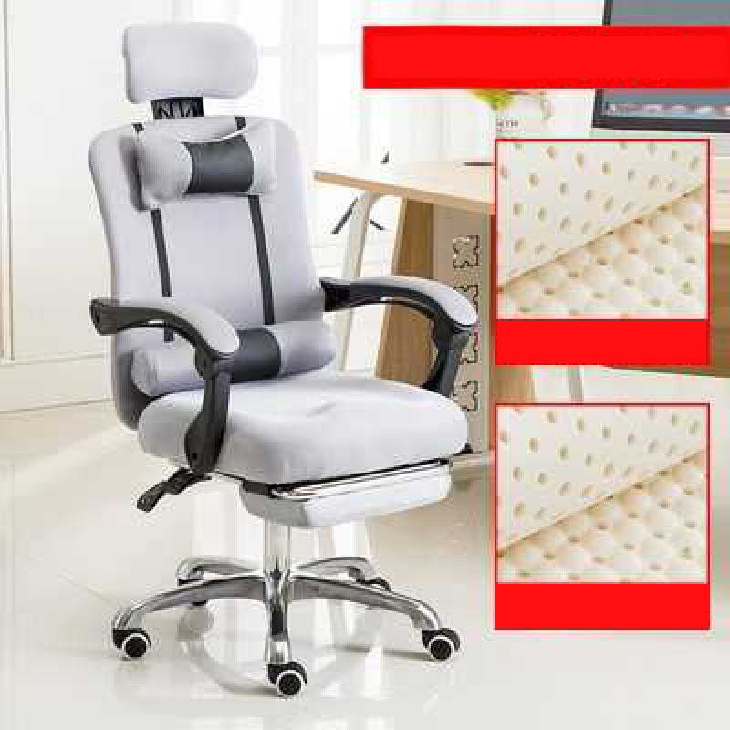 Modern Style Executive Chair High Back Office Chair with Adjustable Arms Gray With Footrest Latex Clearhalo 'furn' 'furn_office_chair' 'Furniture' 'furniture_office_chair' 'Office Chairs' 'Office Furniture' 'office_chair' 4992695