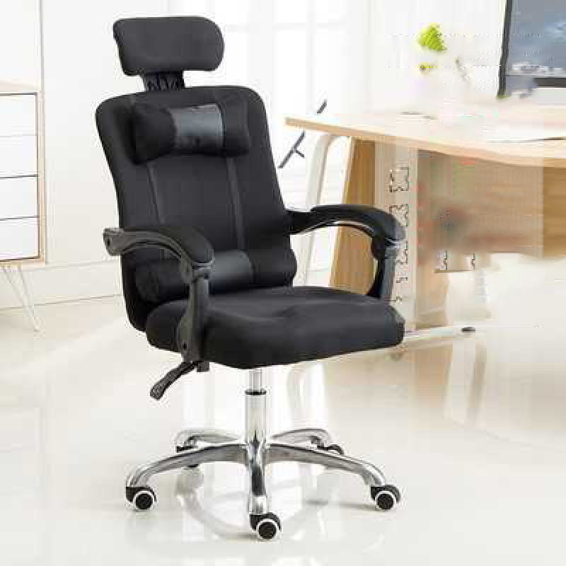 Modern Style Executive Chair High Back Office Chair with Adjustable Arms Black Without Footrest Sponge Clearhalo 'furn' 'furn_office_chair' 'Furniture' 'furniture_office_chair' 'Office Chairs' 'Office Furniture' 'office_chair' 4992704