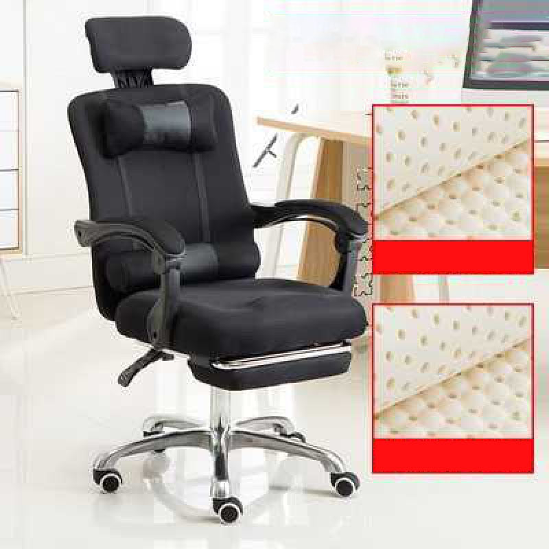 Modern Style Executive Chair High Back Office Chair with Adjustable Arms Black With Footrest Latex Clearhalo 'furn' 'furn_office_chair' 'Furniture' 'furniture_office_chair' 'Office Chairs' 'Office Furniture' 'office_chair' 4992706