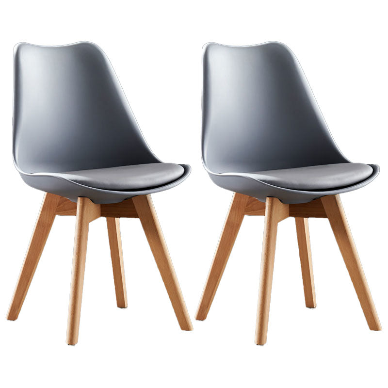 Modern Nylon Conference Chair with Low and Swivel Back Home Office Chair Grey Set of 2 Clearhalo 'Furniture' 'furniture_office_chair' 'Office Chairs' 'Office Furniture' 'office_chair' 4992715