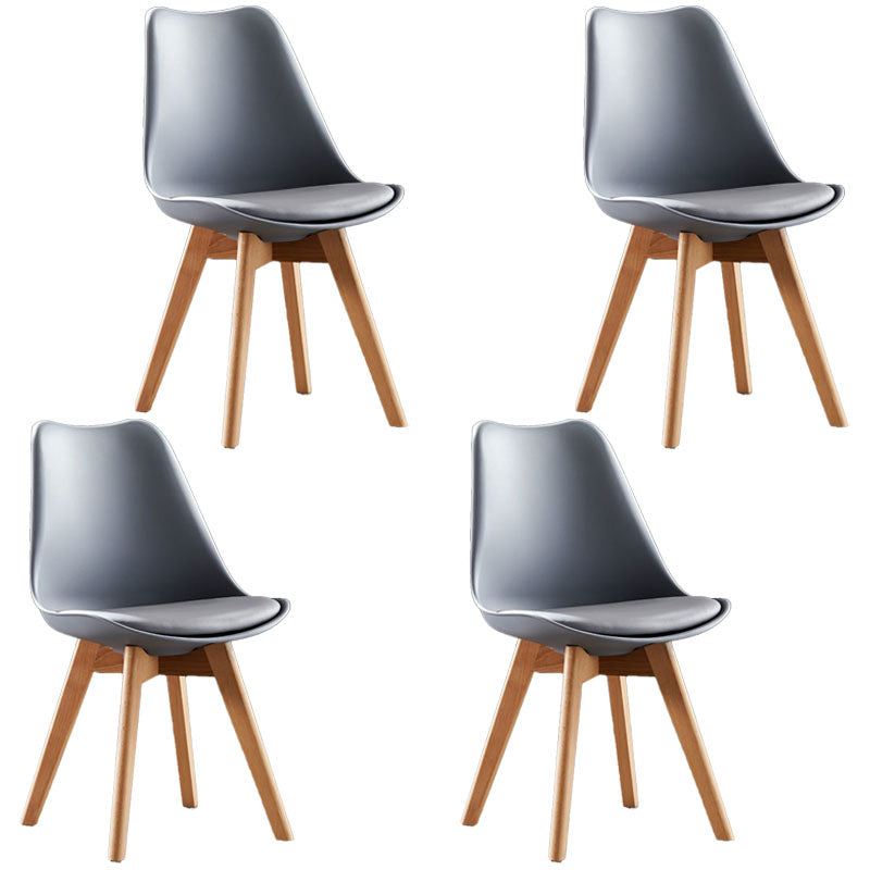 Modern Nylon Conference Chair with Low and Swivel Back Home Office Chair Grey Set of 4 Clearhalo 'Furniture' 'furniture_office_chair' 'Office Chairs' 'Office Furniture' 'office_chair' 4992718