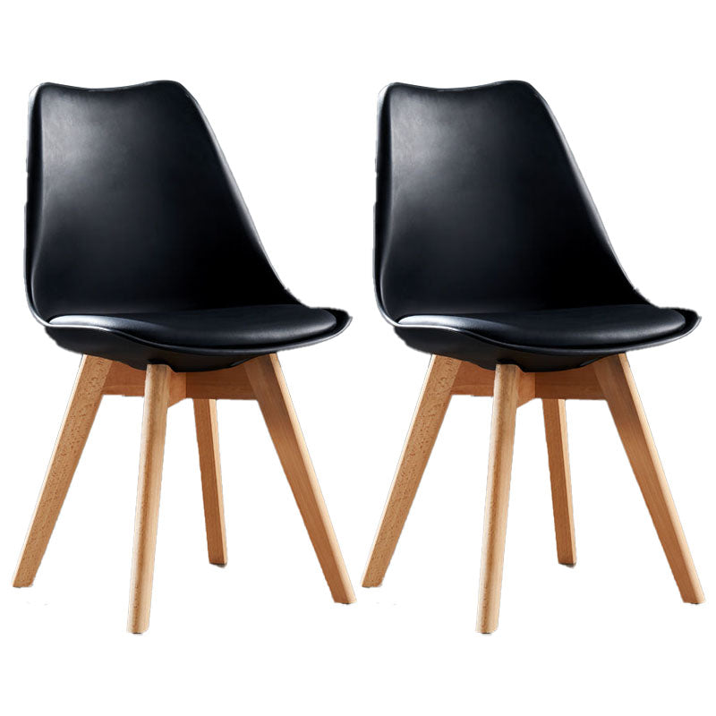 Modern Nylon Conference Chair with Low and Swivel Back Home Office Chair Black Set of 2 Clearhalo 'Furniture' 'furniture_office_chair' 'Office Chairs' 'Office Furniture' 'office_chair' 4992721