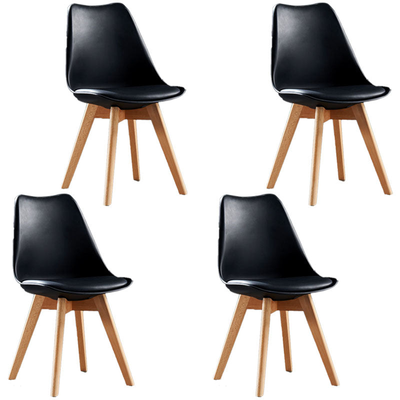 Modern Nylon Conference Chair with Low and Swivel Back Home Office Chair Black Set of 4 Clearhalo 'Furniture' 'furniture_office_chair' 'Office Chairs' 'Office Furniture' 'office_chair' 4992723