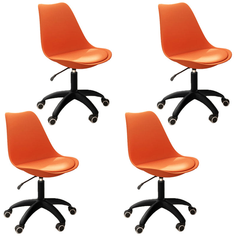 Modern Nylon Conference Chair with Low and Swivel Back Home Office Chair Orange Set of 4 Clearhalo 'Furniture' 'furniture_office_chair' 'Office Chairs' 'Office Furniture' 'office_chair' 4992736