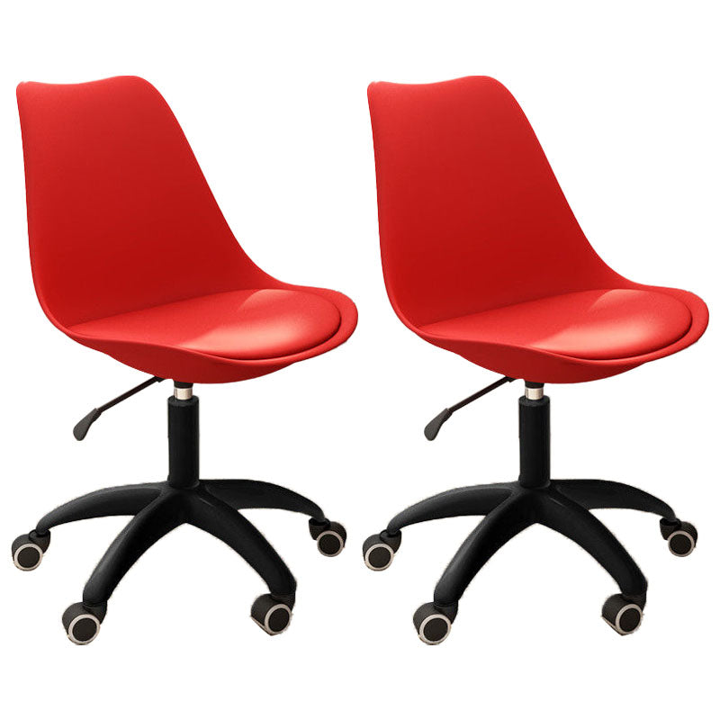 Modern Nylon Conference Chair with Low and Swivel Back Home Office Chair Red Set of 2 Clearhalo 'Furniture' 'furniture_office_chair' 'Office Chairs' 'Office Furniture' 'office_chair' 4992739