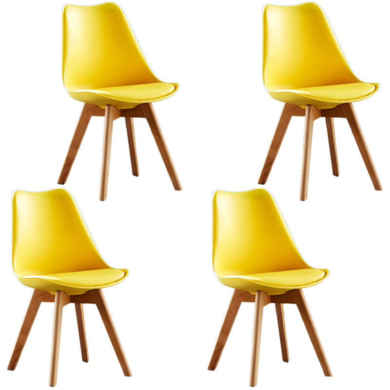 Modern Nylon Conference Chair with Low and Swivel Back Home Office Chair Yellow Set of 4 Clearhalo 'Furniture' 'furniture_office_chair' 'Office Chairs' 'Office Furniture' 'office_chair' 4992745