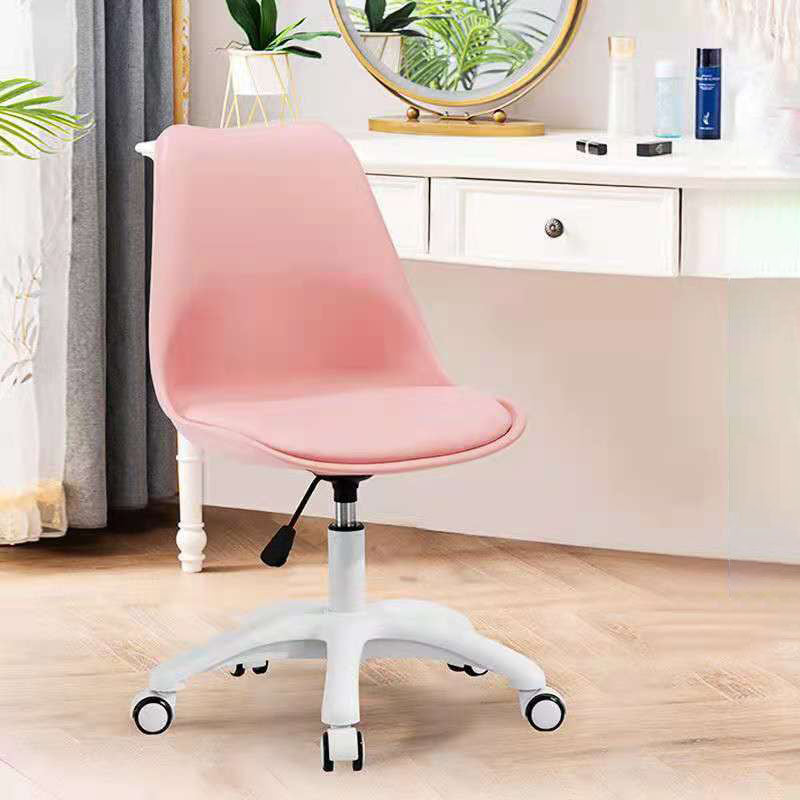 Modern Nylon Conference Chair with Low and Swivel Back Home Office Chair Pink 1 Piece Clearhalo 'Furniture' 'furniture_office_chair' 'Office Chairs' 'Office Furniture' 'office_chair' 4992746