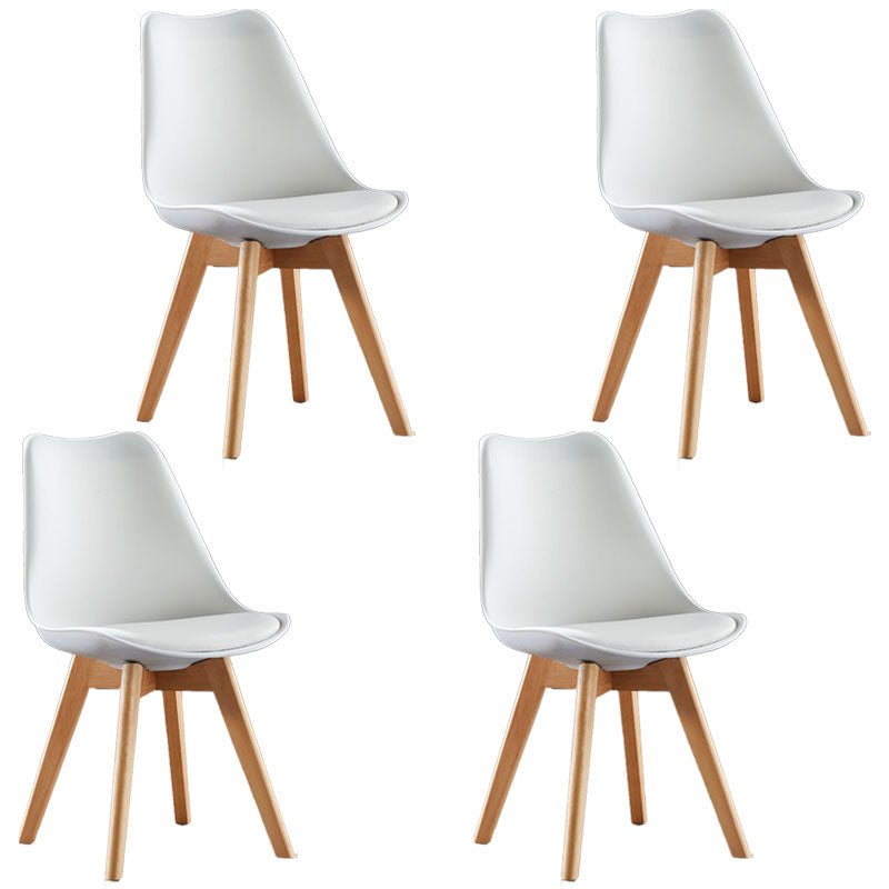 Modern Nylon Conference Chair with Low and Swivel Back Home Office Chair White Set of 4 Clearhalo 'Furniture' 'furniture_office_chair' 'Office Chairs' 'Office Furniture' 'office_chair' 4992751