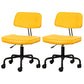 Black Frame Modern Desk Chair with Mid Back Swivel Office Chair with Wheels Yellow Armless 2 Piece Set Clearhalo 'furn' 'furn_office_chair' 'Furniture' 'furniture_office_chair' 'Office Chairs' 'Office Furniture' 'office_chair' 4992756