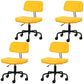 Black Frame Modern Desk Chair with Mid Back Swivel Office Chair with Wheels Yellow Armless 4 Piece Set Clearhalo 'furn' 'furn_office_chair' 'Furniture' 'furniture_office_chair' 'Office Chairs' 'Office Furniture' 'office_chair' 4992757