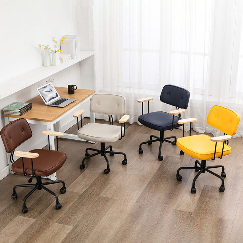 Black Frame Modern Desk Chair with Mid Back Swivel Office Chair with Wheels Clearhalo 'furn' 'furn_office_chair' 'Furniture' 'furniture_office_chair' 'Office Chairs' 'Office Furniture' 'office_chair' 4992759