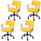 Black Frame Modern Desk Chair with Mid Back Swivel Office Chair with Wheels Yellow With Arms 4 Piece Set Clearhalo 'furn' 'furn_office_chair' 'Furniture' 'furniture_office_chair' 'Office Chairs' 'Office Furniture' 'office_chair' 4992764