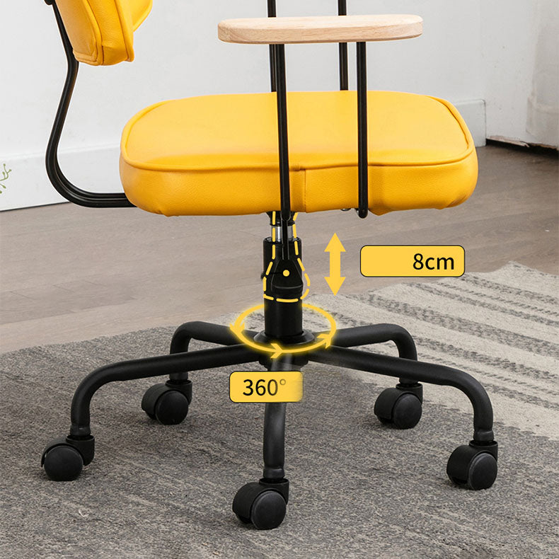 Black Frame Modern Desk Chair with Mid Back Swivel Office Chair with Wheels Clearhalo 'furn' 'furn_office_chair' 'Furniture' 'furniture_office_chair' 'Office Chairs' 'Office Furniture' 'office_chair' 4992765