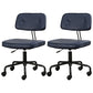 Black Frame Modern Desk Chair with Mid Back Swivel Office Chair with Wheels Blue Armless 2 Piece Set Clearhalo 'furn' 'furn_office_chair' 'Furniture' 'furniture_office_chair' 'Office Chairs' 'Office Furniture' 'office_chair' 4992768
