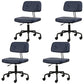 Black Frame Modern Desk Chair with Mid Back Swivel Office Chair with Wheels Blue Armless 4 Piece Set Clearhalo 'furn' 'furn_office_chair' 'Furniture' 'furniture_office_chair' 'Office Chairs' 'Office Furniture' 'office_chair' 4992770