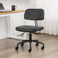 Black Frame Modern Desk Chair with Mid Back Swivel Office Chair with Wheels Black Armless 1 Piece Clearhalo 'furn' 'furn_office_chair' 'Furniture' 'furniture_office_chair' 'Office Chairs' 'Office Furniture' 'office_chair' 4992772