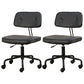 Black Frame Modern Desk Chair with Mid Back Swivel Office Chair with Wheels Black Armless 2 Piece Set Clearhalo 'furn' 'furn_office_chair' 'Furniture' 'furniture_office_chair' 'Office Chairs' 'Office Furniture' 'office_chair' 4992773