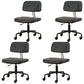 Black Frame Modern Desk Chair with Mid Back Swivel Office Chair with Wheels Black Armless 4 Piece Set Clearhalo 'furn' 'furn_office_chair' 'Furniture' 'furniture_office_chair' 'Office Chairs' 'Office Furniture' 'office_chair' 4992774