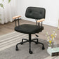 Black Frame Modern Desk Chair with Mid Back Swivel Office Chair with Wheels Black With Arms 1 Piece Clearhalo 'furn' 'furn_office_chair' 'Furniture' 'furniture_office_chair' 'Office Chairs' 'Office Furniture' 'office_chair' 4992775