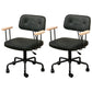 Black Frame Modern Desk Chair with Mid Back Swivel Office Chair with Wheels Black With Arms 2 Piece Set Clearhalo 'furn' 'furn_office_chair' 'Furniture' 'furniture_office_chair' 'Office Chairs' 'Office Furniture' 'office_chair' 4992776