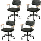 Black Frame Modern Desk Chair with Mid Back Swivel Office Chair with Wheels Black With Arms 4 Piece Set Clearhalo 'furn' 'furn_office_chair' 'Furniture' 'furniture_office_chair' 'Office Chairs' 'Office Furniture' 'office_chair' 4992777