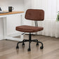 Black Frame Modern Desk Chair with Mid Back Swivel Office Chair with Wheels Brown Armless 1 Piece Clearhalo 'furn' 'furn_office_chair' 'Furniture' 'furniture_office_chair' 'Office Chairs' 'Office Furniture' 'office_chair' 4992778