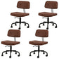 Black Frame Modern Desk Chair with Mid Back Swivel Office Chair with Wheels Brown Armless 4 Piece Set Clearhalo 'furn' 'furn_office_chair' 'Furniture' 'furniture_office_chair' 'Office Chairs' 'Office Furniture' 'office_chair' 4992780