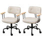Black Frame Modern Desk Chair with Mid Back Swivel Office Chair with Wheels Off-White With Arms 2 Piece Set Clearhalo 'furn' 'furn_office_chair' 'Furniture' 'furniture_office_chair' 'Office Chairs' 'Office Furniture' 'office_chair' 4992782
