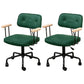 Black Frame Modern Desk Chair with Mid Back Swivel Office Chair with Wheels Green With Arms 2 Piece Set Clearhalo 'furn' 'furn_office_chair' 'Furniture' 'furniture_office_chair' 'Office Chairs' 'Office Furniture' 'office_chair' 4992785