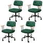 Black Frame Modern Desk Chair with Mid Back Swivel Office Chair with Wheels Green With Arms 4 Piece Set Clearhalo 'furn' 'furn_office_chair' 'Furniture' 'furniture_office_chair' 'Office Chairs' 'Office Furniture' 'office_chair' 4992786