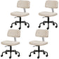 Black Frame Modern Desk Chair with Mid Back Swivel Office Chair with Wheels Off-White Armless 4 Piece Set Clearhalo 'furn' 'furn_office_chair' 'Furniture' 'furniture_office_chair' 'Office Chairs' 'Office Furniture' 'office_chair' 4992789