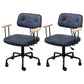 Black Frame Modern Desk Chair with Mid Back Swivel Office Chair with Wheels Blue With Arms 2 Piece Set Clearhalo 'furn' 'furn_office_chair' 'Furniture' 'furniture_office_chair' 'Office Chairs' 'Office Furniture' 'office_chair' 4992791