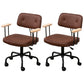 Black Frame Modern Desk Chair with Mid Back Swivel Office Chair with Wheels Brown With Arms 2 Piece Set Clearhalo 'furn' 'furn_office_chair' 'Furniture' 'furniture_office_chair' 'Office Chairs' 'Office Furniture' 'office_chair' 4992794