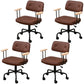 Black Frame Modern Desk Chair with Mid Back Swivel Office Chair with Wheels Brown With Arms 4 Piece Set Clearhalo 'furn' 'furn_office_chair' 'Furniture' 'furniture_office_chair' 'Office Chairs' 'Office Furniture' 'office_chair' 4992795