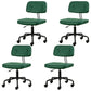 Black Frame Modern Desk Chair with Mid Back Swivel Office Chair with Wheels Green Armless 4 Piece Set Clearhalo 'furn' 'furn_office_chair' 'Furniture' 'furniture_office_chair' 'Office Chairs' 'Office Furniture' 'office_chair' 4992798