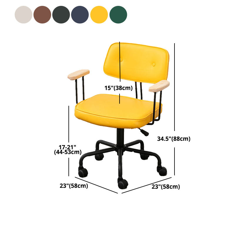 Black Frame Modern Desk Chair with Mid Back Swivel Office Chair with Wheels Clearhalo 'furn' 'furn_office_chair' 'Furniture' 'furniture_office_chair' 'Office Chairs' 'Office Furniture' 'office_chair' 4992799