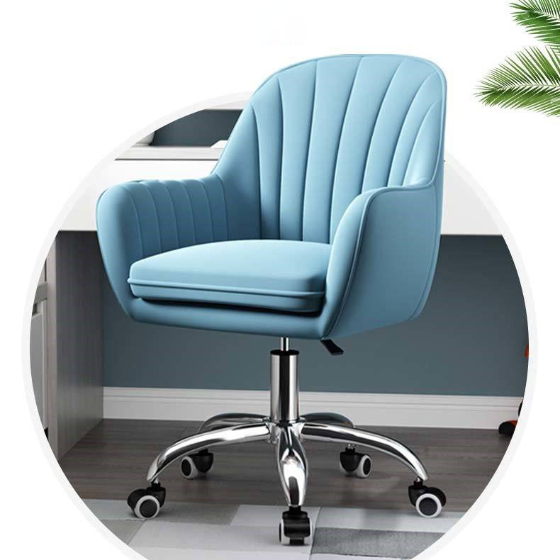 Contemporary Slide Mid Back Desk Chair Ergonomic Fixed Arms Office Chair Clearhalo 'furn' 'furn_office_chair' 'Furniture' 'furniture_office_chair' 'Office Chairs' 'Office Furniture' 'office_chair' 4992804