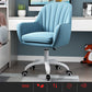 Contemporary Slide Mid Back Desk Chair Ergonomic Fixed Arms Office Chair Lake Blue Nylon Clearhalo 'furn' 'furn_office_chair' 'Furniture' 'furniture_office_chair' 'Office Chairs' 'Office Furniture' 'office_chair' 4992805