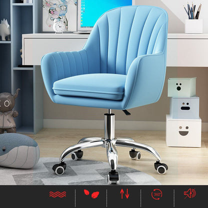 Contemporary Slide Mid Back Desk Chair Ergonomic Fixed Arms Office Chair Blue Steel Clearhalo 'furn' 'furn_office_chair' 'Furniture' 'furniture_office_chair' 'Office Chairs' 'Office Furniture' 'office_chair' 4992806