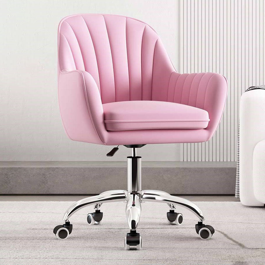 Contemporary Slide Mid Back Desk Chair Ergonomic Fixed Arms Office Chair Clearhalo 'furn' 'furn_office_chair' 'Furniture' 'furniture_office_chair' 'Office Chairs' 'Office Furniture' 'office_chair' 4992807