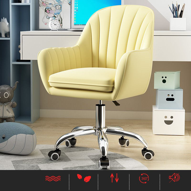 Contemporary Slide Mid Back Desk Chair Ergonomic Fixed Arms Office Chair Yellow Steel Clearhalo 'furn' 'furn_office_chair' 'Furniture' 'furniture_office_chair' 'Office Chairs' 'Office Furniture' 'office_chair' 4992812
