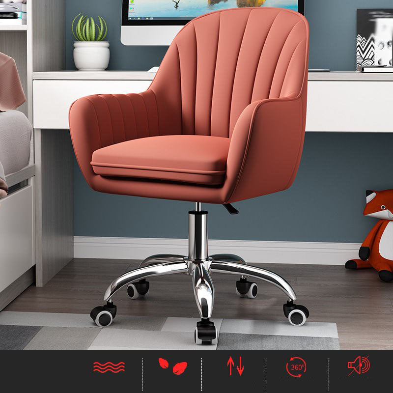 Contemporary Slide Mid Back Desk Chair Ergonomic Fixed Arms Office Chair Red Steel Clearhalo 'furn' 'furn_office_chair' 'Furniture' 'furniture_office_chair' 'Office Chairs' 'Office Furniture' 'office_chair' 4992820