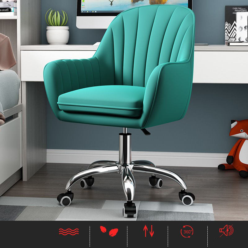 Contemporary Slide Mid Back Desk Chair Ergonomic Fixed Arms Office Chair Green Steel Clearhalo 'furn' 'furn_office_chair' 'Furniture' 'furniture_office_chair' 'Office Chairs' 'Office Furniture' 'office_chair' 4992821