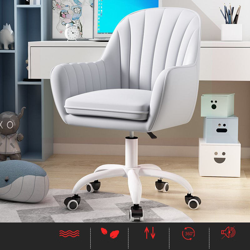 Contemporary Slide Mid Back Desk Chair Ergonomic Fixed Arms Office Chair Grey Nylon Clearhalo 'furn' 'furn_office_chair' 'Furniture' 'furniture_office_chair' 'Office Chairs' 'Office Furniture' 'office_chair' 4992832