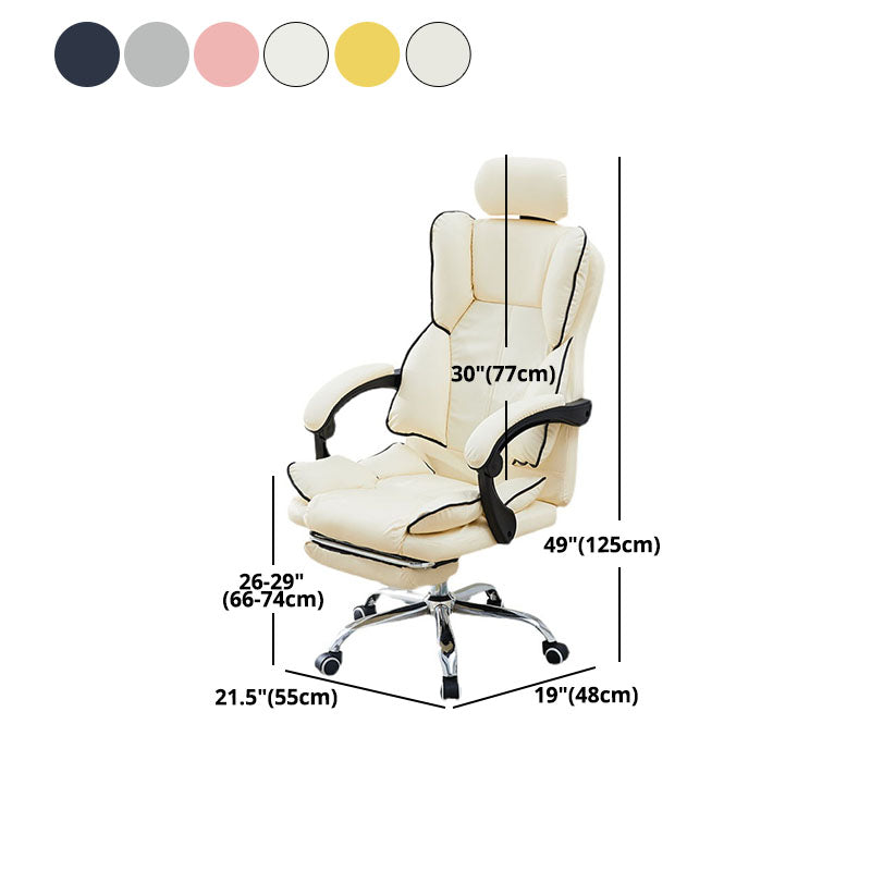 High Back Desk Chair Contemporary Ergonomic Fixed Arms Office Chair with Headrest Clearhalo 'furn' 'furn_office_chair' 'Furniture' 'furniture_office_chair' 'Office Chairs' 'Office Furniture' 'office_chair' 4992867