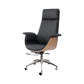 Modern Style Executive Chair Leather Office Chair with Fixed Arms Black With Headrest Clearhalo 'furn' 'furn_office_chair' 'Furniture' 'furniture_office_chair' 'Office Chairs' 'Office Furniture' 'office_chair' 4992924
