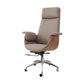 Modern Style Executive Chair Leather Office Chair with Fixed Arms Brown With Headrest Clearhalo 'furn' 'furn_office_chair' 'Furniture' 'furniture_office_chair' 'Office Chairs' 'Office Furniture' 'office_chair' 4992933
