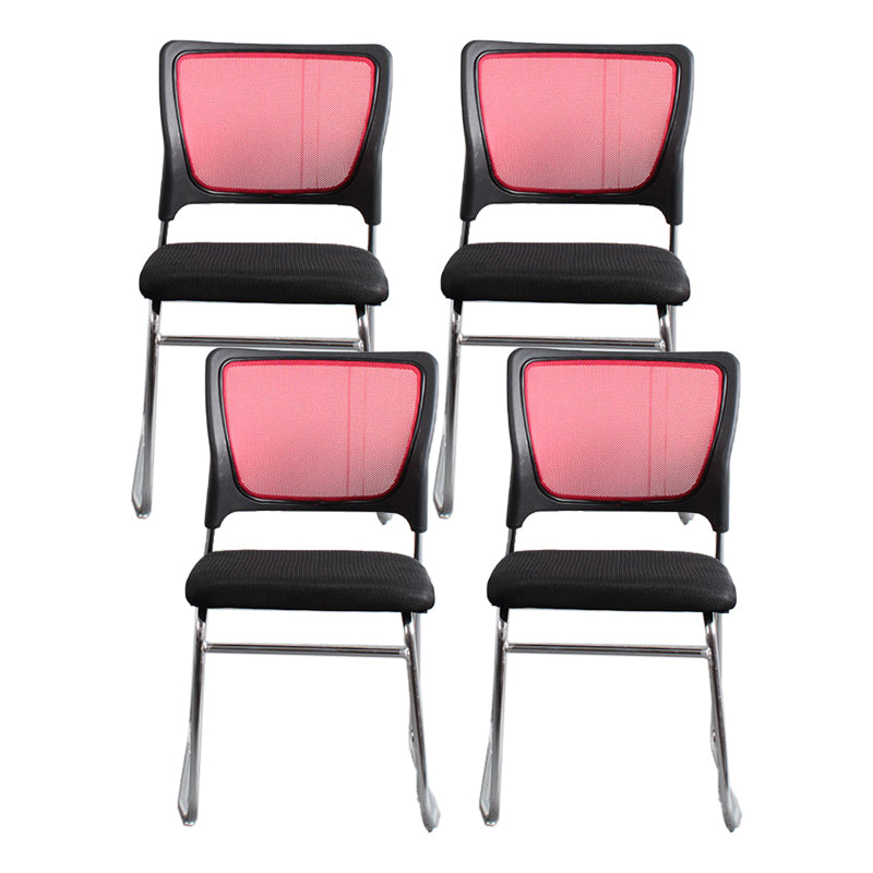 Modern Green Metal Desk Chair with Mid Back Home Office Chair Red 4 Piece Set Clearhalo 'furn' 'furn_office_chair' 'Furniture' 'furniture_office_chair' 'Office Chairs' 'Office Furniture' 'office_chair' 4993081